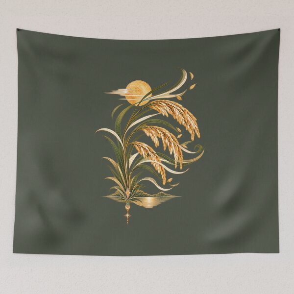 Item preview, Paddy Wind Rice Field Landscape Art designed and sold by StoneOak.