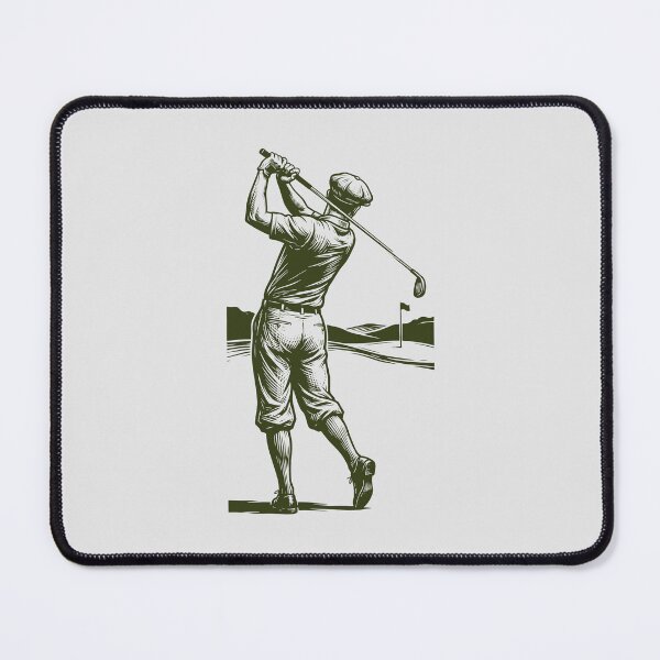 Item preview, Vintage Golfer Swing Woodcut Art Classic Golf Player Linocut designed and sold by KiwiRider.
