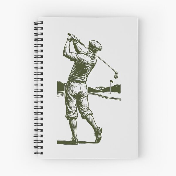 Item preview, Vintage Golfer Swing Woodcut Art Classic Golf Player Linocut designed and sold by KiwiRider.