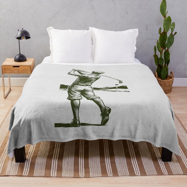 Item preview, Vintage Golfer Swing Woodcut Art Classic Golf Player Linocut designed and sold by KiwiRider.