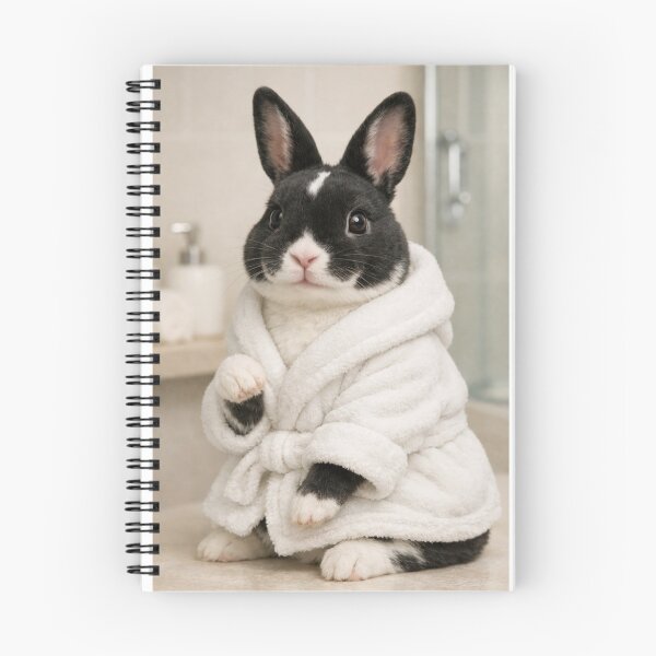 Item preview, Mini Rex Rabbit Wearing a Bathrobe designed and sold by Sillytoe.