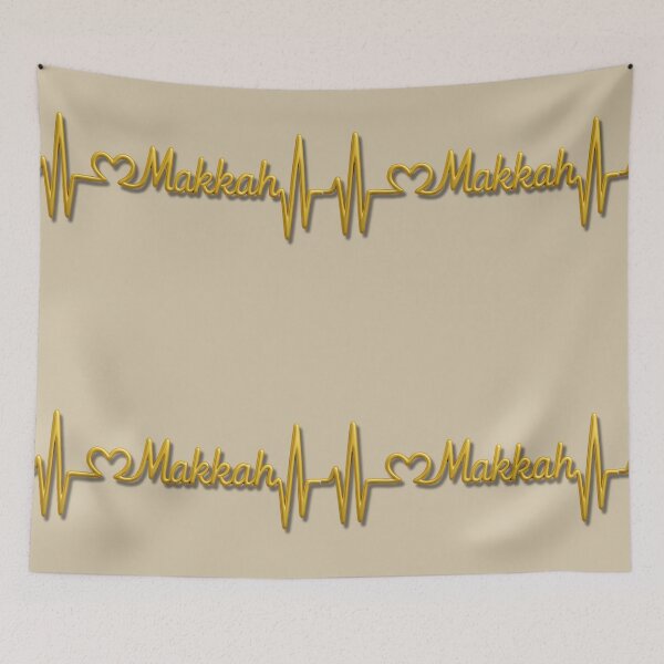 Item preview, Makkah Heartbeat Line (V.1) – Islamic City Love Typography Design designed and sold by D-Islamic.