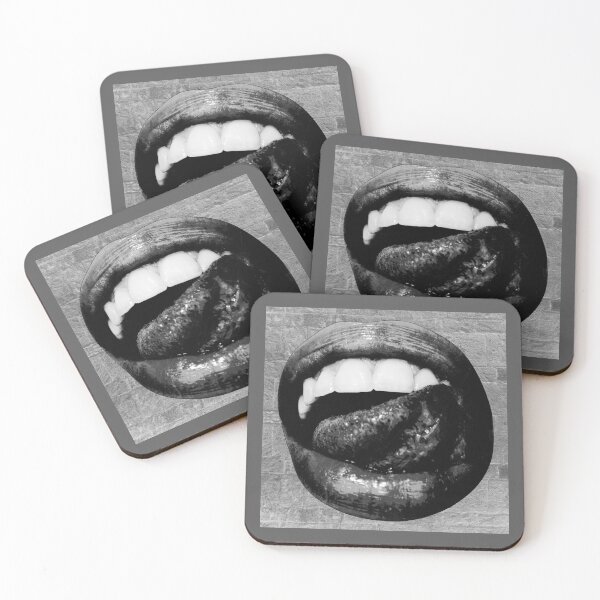 Item preview, Glossy Black Lips Tongue Out Goth Glam designed and sold by Ghoul Enterprises.
