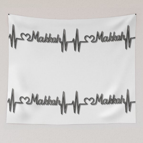 Item preview, Makkah Heartbeat Line (V.3) – Islamic City Love Typography Design designed and sold by D-Islamic.