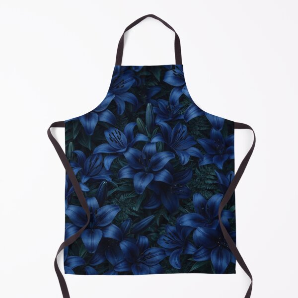 Item preview, Dark Blue Lily Flower Seamless Pattern designed and sold by Owcomm.