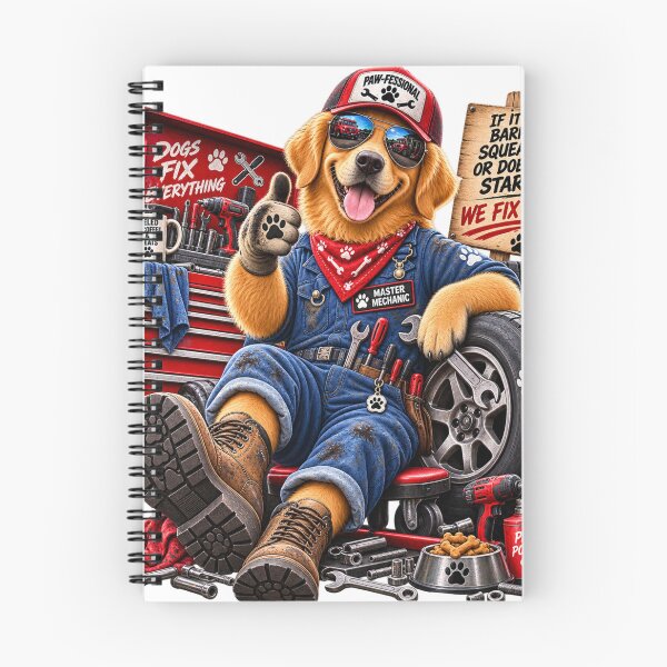 Item preview, Golden Retriever Dog Mechanic – Funny Auto Repair Shop designed and sold by TeeVibeHaus.