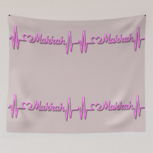 Item preview, Makkah Heartbeat Line (V.5) – Islamic City Love Typography Design designed and sold by D-Islamic.