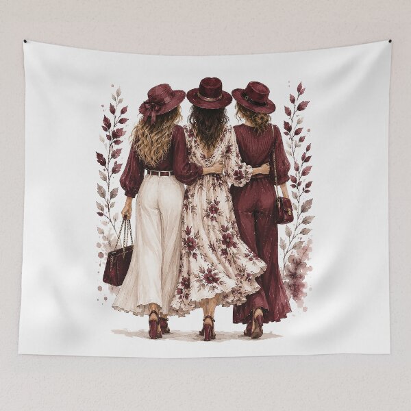 Item preview, Boho Chic Best Friends Fashion Art designed and sold by Gold Turtle  Lina.