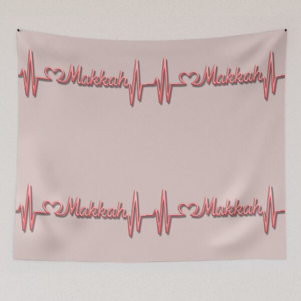 Item preview, Makkah Heartbeat Line (V.6) – Islamic City Love Typography Design designed and sold by D-Islamic.
