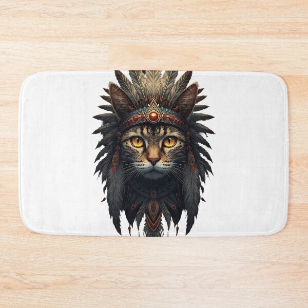 Item preview, Mystical Shamanic Cat Spiritual Tribal Art designed and sold by VisualVerseLab.