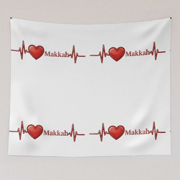 Item preview, Love Makkah (V.1) – Islamic Spiritual Heart ECG Typography Design designed and sold by D-Islamic.