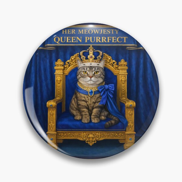 Item preview, Grey Tabby Royal Cat - Her Meowjesty Queen Purrfect designed and sold by PurrfectWhisper.