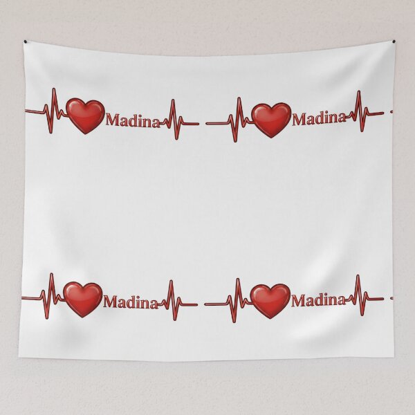 Item preview, Love Madina (V.1) – Islamic Spiritual Heart ECG Typography Design designed and sold by D-Islamic.
