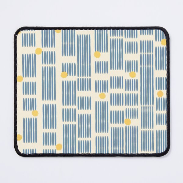 Item preview, Modern blue lines with yellow dots abstract pattern designed and sold by XiangSlowLife.