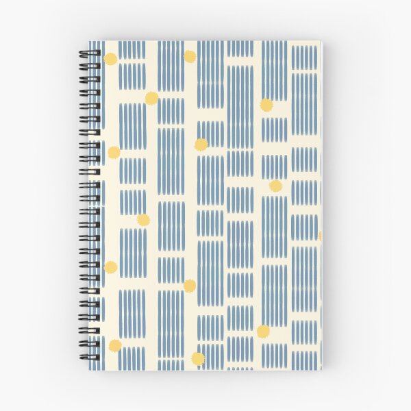 Item preview, Modern blue lines with yellow dots abstract pattern designed and sold by XiangSlowLife.