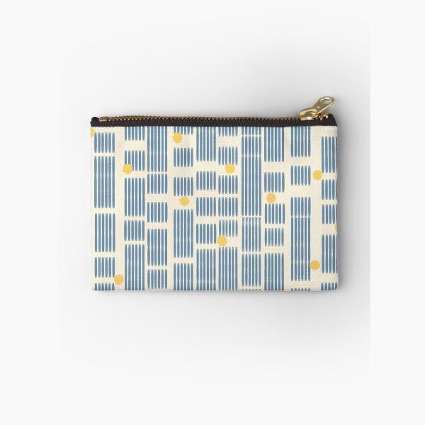 Item preview, Modern blue lines with yellow dots abstract pattern designed and sold by XiangSlowLife.