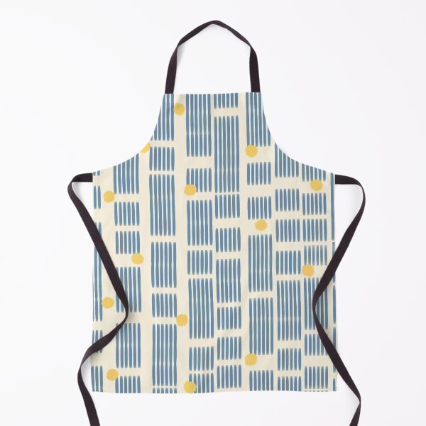 Item preview, Modern blue lines with yellow dots abstract pattern designed and sold by XiangSlowLife.