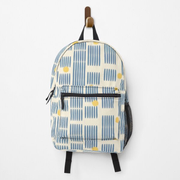 Item preview, Modern blue lines with yellow dots abstract pattern designed and sold by XiangSlowLife.