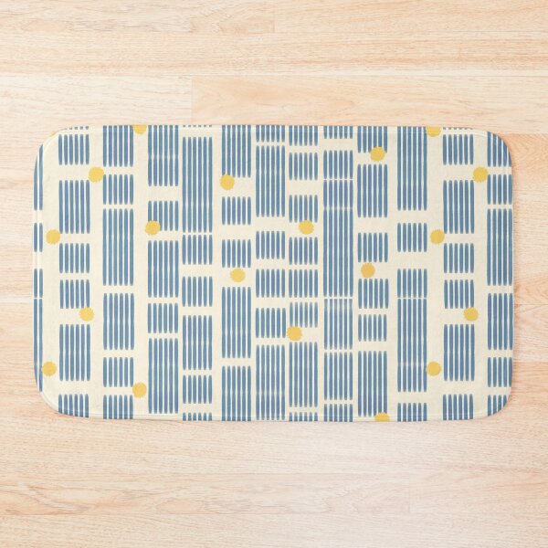 Item preview, Modern blue lines with yellow dots abstract pattern designed and sold by XiangSlowLife.