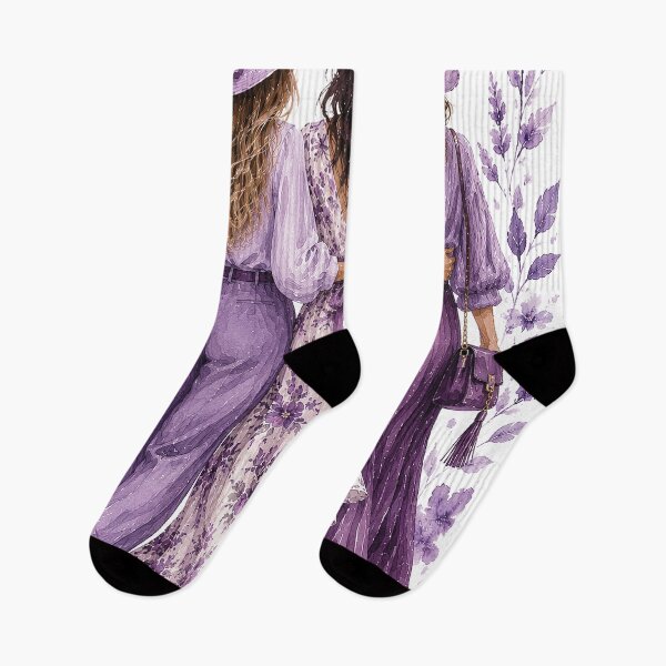 Item preview, Lavender Boho Best Friends Fashion Art designed and sold by Gold Turtle  Lina.