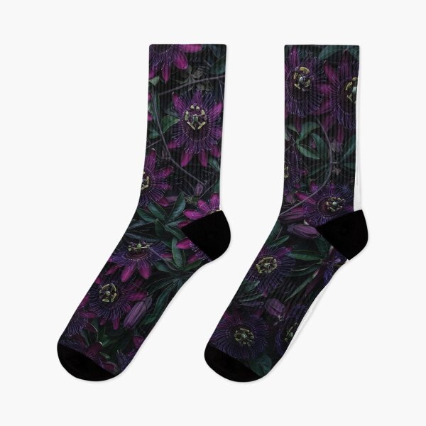 Item preview, Dark Purple Passion Flower Floral Pattern designed and sold by Owcomm.