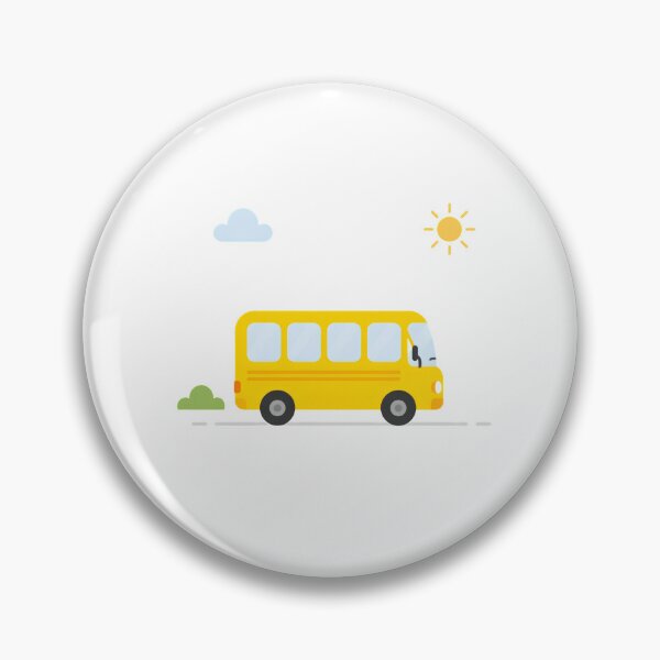 Item preview, Cute Yellow School Bus Sunny Day Illustration designed and sold by Inka Moon Design.
