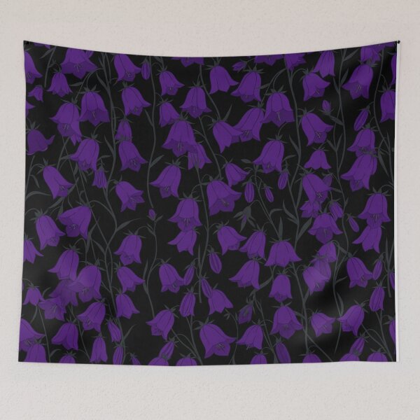 Item preview, Dark Purple Bluebell Flowers Floral Pattern designed and sold by Owcomm.