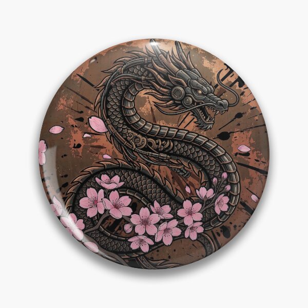 Item preview, Japanese Cyberpunk Mechanical Dragon Sakura Moon designed and sold by CRMediaGroup.