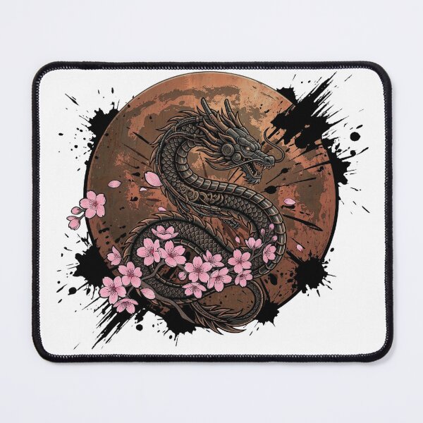 Item preview, Japanese Cyberpunk Mechanical Dragon Sakura Moon designed and sold by CRMediaGroup.
