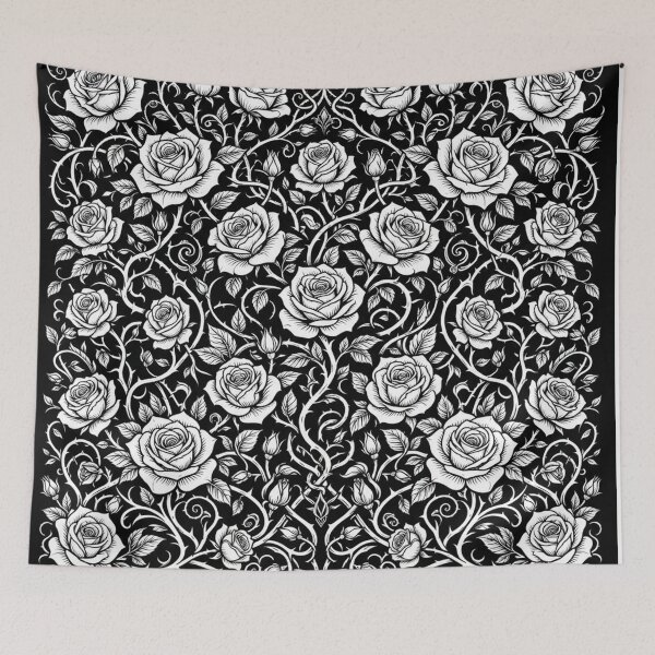Item preview, Gothic Rose Garden Black And White Pattern designed and sold by Owcomm.