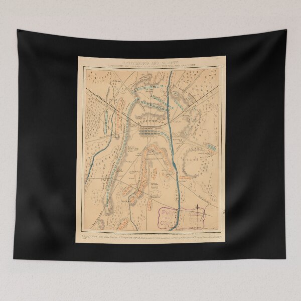 Item preview, Vintage Map Of The Gettysburg Battlefield (1864) designed and sold by CarlynSallee.