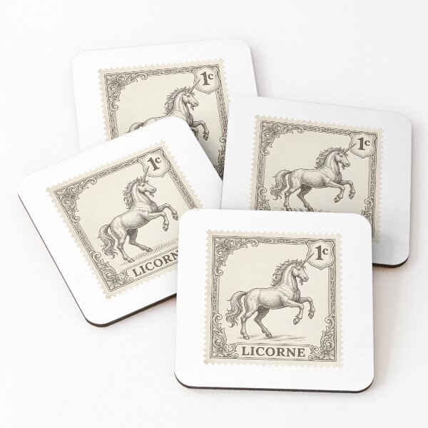 Item preview, Vintage Unicorn Postage Stamp - Antique Engraving Art designed and sold by JeanChiale.