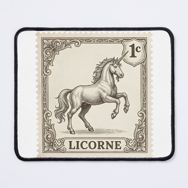 Item preview, Vintage Unicorn Postage Stamp - Antique Engraving Art designed and sold by JeanChiale.