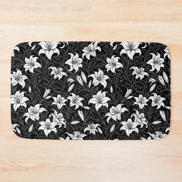 Item preview, Black and White Floral Lily Pattern designed and sold by Owcomm.