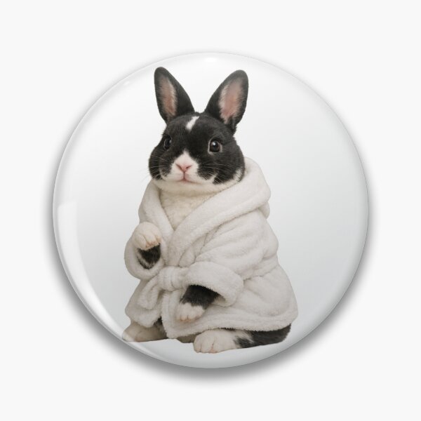 Item preview, Cozy Mini Rex Rabbit in a Bathrobe designed and sold by Sillytoe.