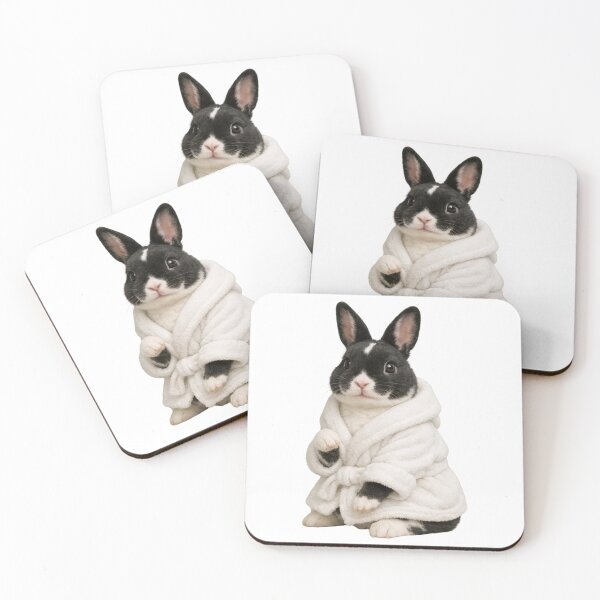 Item preview, Cozy Mini Rex Rabbit in a Bathrobe designed and sold by Sillytoe.