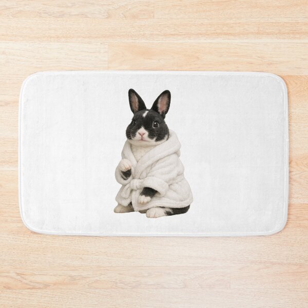 Item preview, Cozy Mini Rex Rabbit in a Bathrobe designed and sold by Sillytoe.
