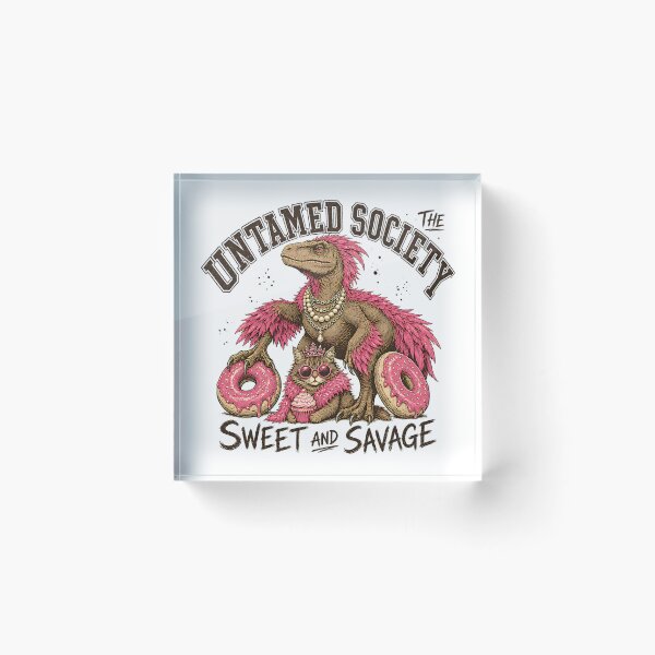 Item preview, Untamed Society – Sweet and Savage Dinosaur Cat Donut Humor designed and sold by LinaDesign Store.