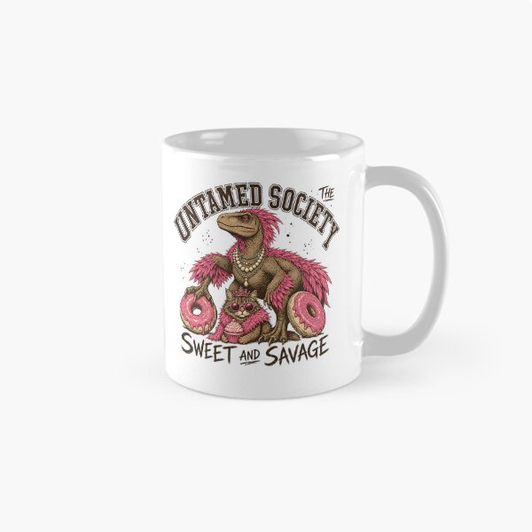 Item preview, Untamed Society – Sweet and Savage Dinosaur Cat Donut Humor designed and sold by LinaDesign Store.