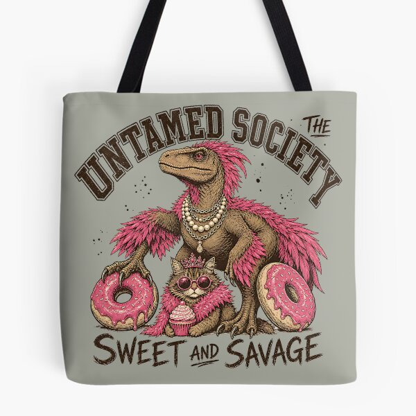 Item preview, Untamed Society – Sweet and Savage Dinosaur Cat Donut Humor designed and sold by LinaDesign Store.