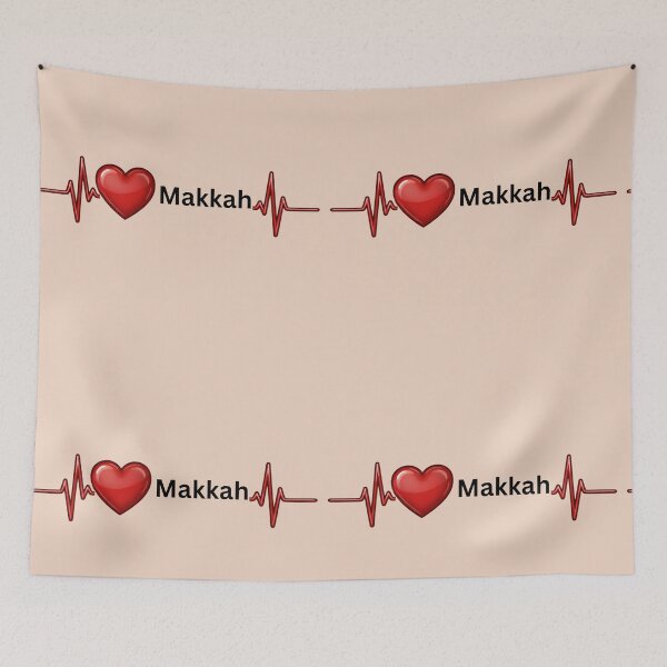 Item preview, Love Makkah (V.2) – Islamic Spiritual Heart ECG Typography Design designed and sold by D-Islamic.