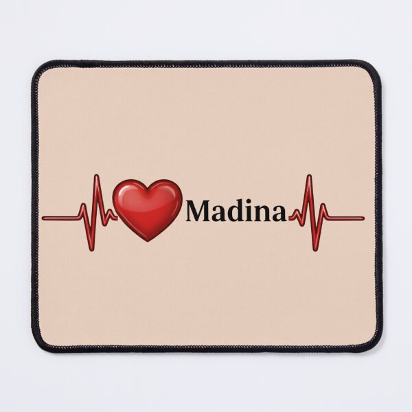 Item preview, Love Madina (V.2) – Islamic Spiritual Heart ECG Typography Design designed and sold by D-Islamic.