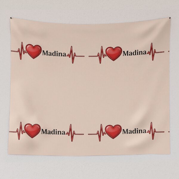 Item preview, Love Madina (V.2) – Islamic Spiritual Heart ECG Typography Design designed and sold by D-Islamic.