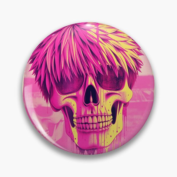 Item preview,  Punk Skull Spiky Hair - Pink Distressed Streetwear Graphic designed and sold by ERODED SELF.