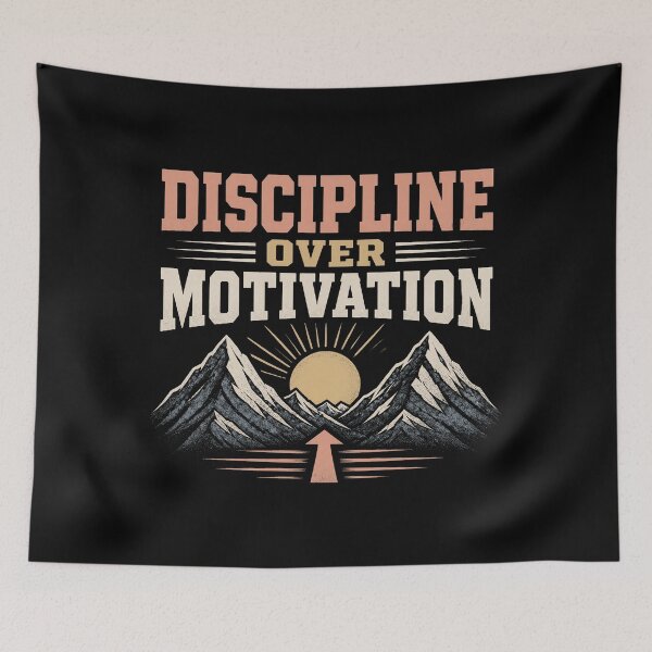 Item preview, Discipline Over Motivation Mountain — Dark Edition designed and sold by TheOddPrints.