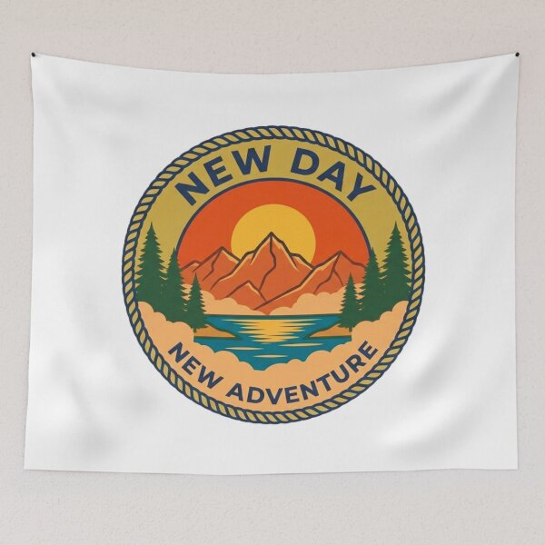 Item preview, New Day New Adventure Vintage Mountain  designed and sold by GabeMountainArt.
