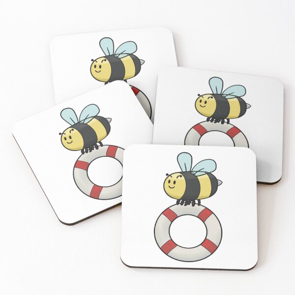 Item preview, Cute Cartoon Bee Life Preserver Nautical Insect Art designed and sold by The Soapiest Goat.