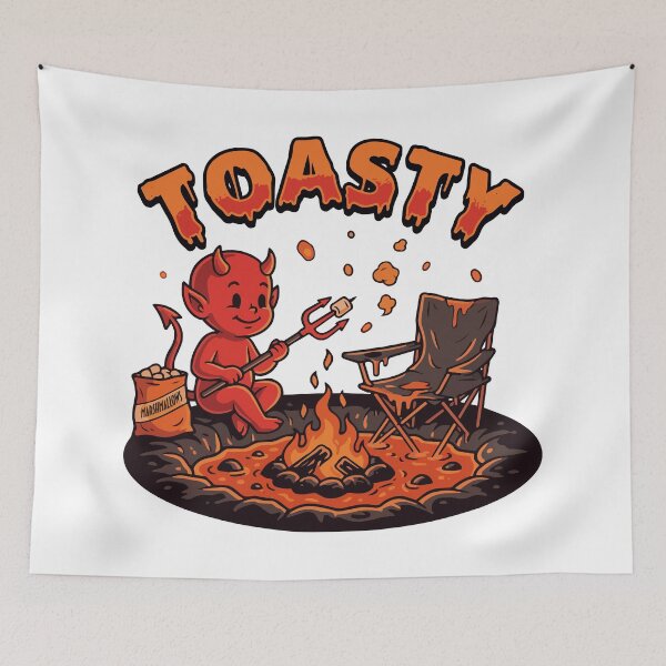 Item preview, HALLOWEEN Toasty Funny Devil Campfire designed and sold by Uglyandcute.