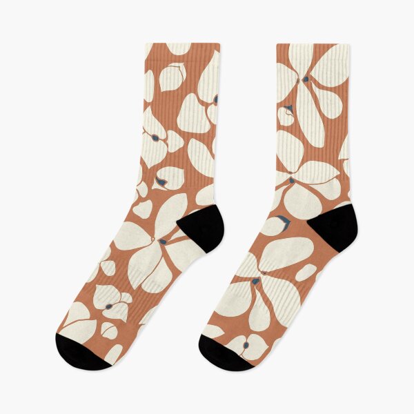Item preview, Terracotta and Cream Retro Modern Floral Pattern | Cottagecore Shabby Chic | Scandinavian Marimekko | Mid-Centruy designed and sold by sheseddit.