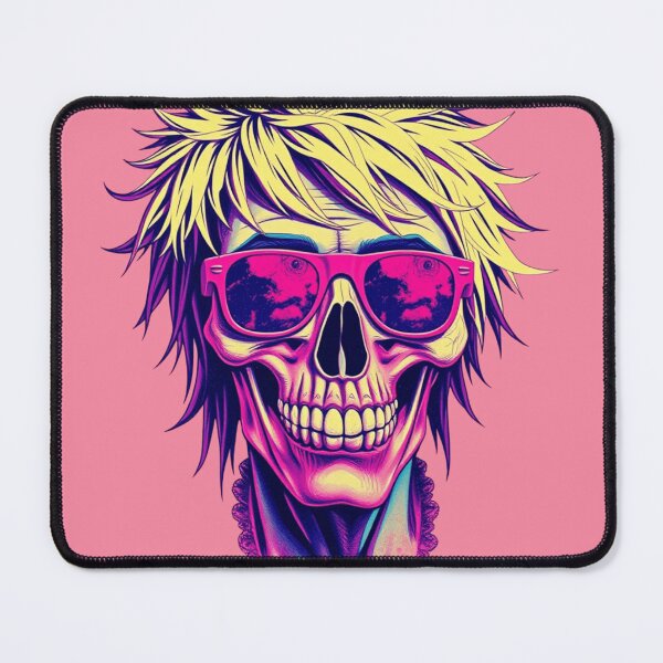 Item preview, Retro Neon Skull Sunglasses - Spiky Blonde Pop Art Graphic designed and sold by ERODED SELF.